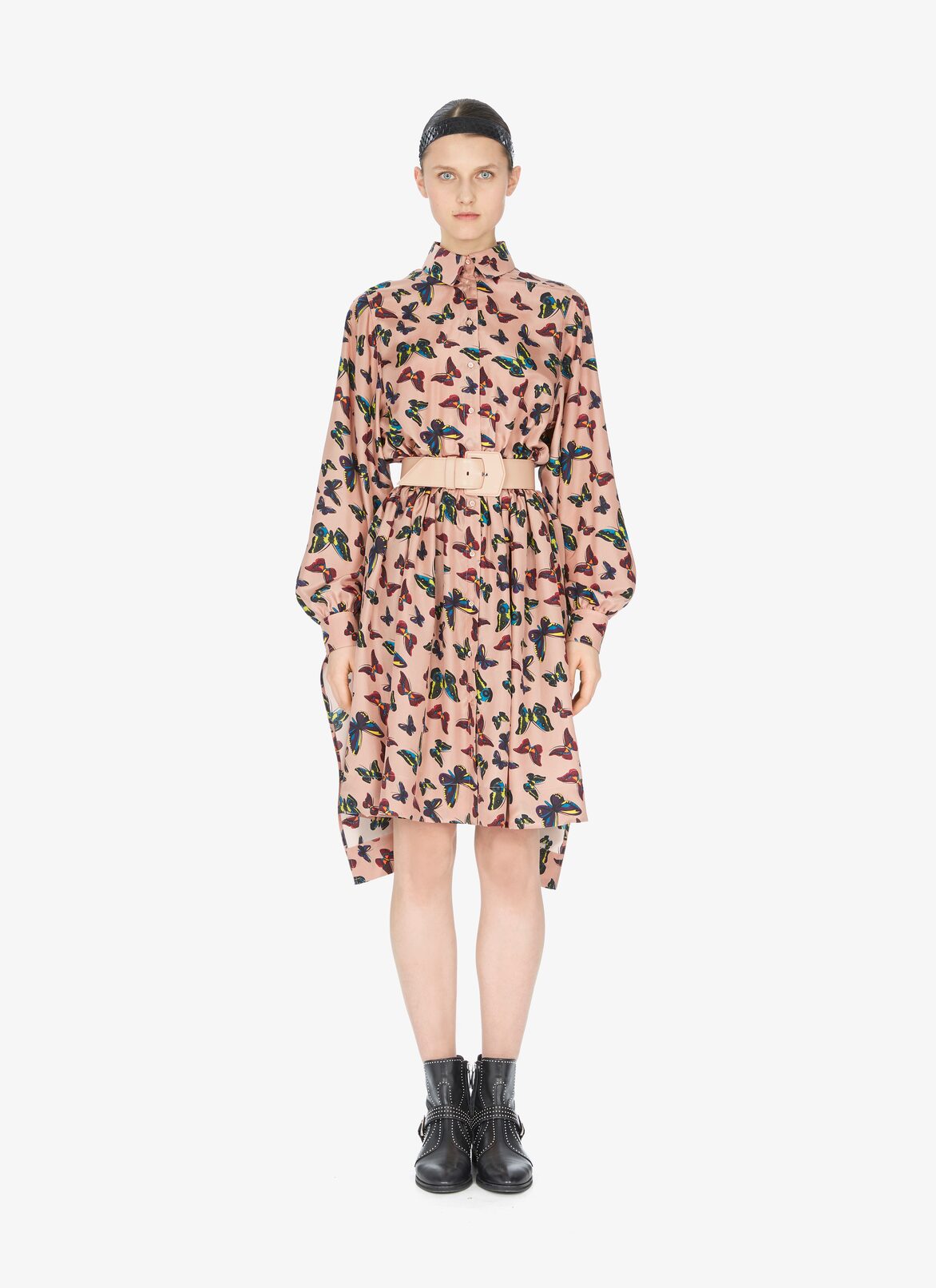 LONG SLEEVE DRESS TAFFETAS PAPILLONS NUDE ALAÏA  LONG SLEEVE DRESS TAFFETAS PAPILLONS NUDE ROSA CIPRIA